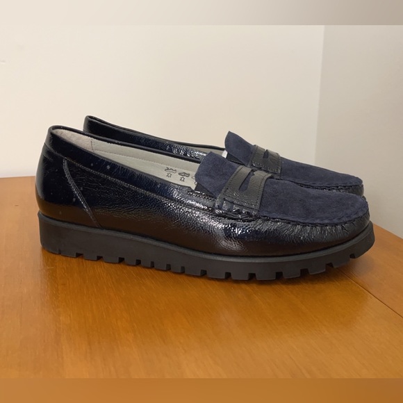 Waldlaufer Shoes - Waldlaufer Women's Eliza Hegli Navy Shimmer Suede - Size 9 US